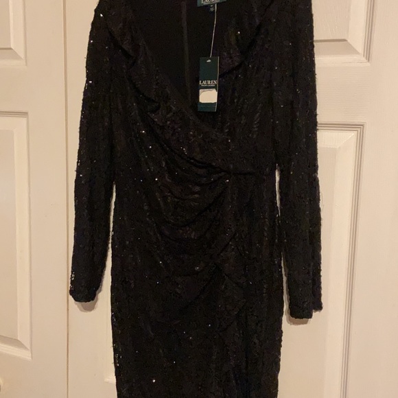 Gorgeous sequin Black cocktail dress with ruffles BRAND NEW, never worn - Picture 4 of 8